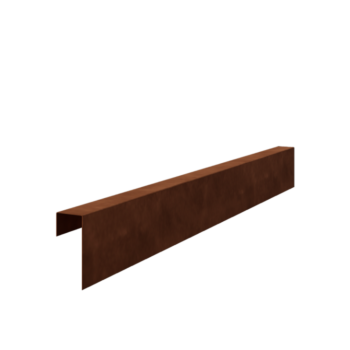 Corten-teräksinen u-profiili 15 x 6 x 5 cm (pituus 150 cm).