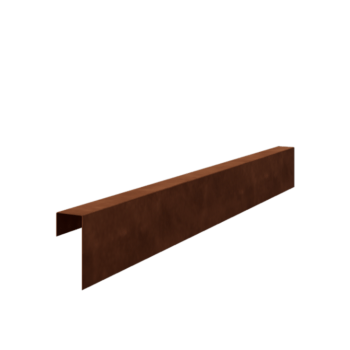 Corten-teräksinen u-profiili 15 x 6 x 5 cm (pituus 240 cm)