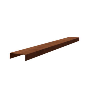 Corten-teräksinen u-profiili 5 x 15 x 5 cm (pituus 150 cm).