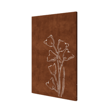 Corten-teräksinen paneeli tulppaani epäsymmetrinen 120 x 6 x 190 cm