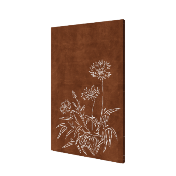Corten-teräksinen paneeli ruiskukka 120 x 6 x 190 cm