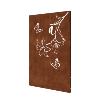Corten-teräksinen koristepaneeli - Lilja - 120 x 6 x 190 cm