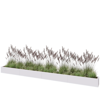 Teräksinen istutuslaatikko XXL - Suorakaiteen muotoiset - 480 x 30 x 30 cm - RAL9010 matta (valkoinen) - Ilman pohjalevyä