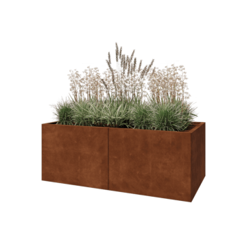 Corten-teräksinen istutuslaatikko XXL - Suorakaiteen muotoiset - 160 x 80 x 60 cm - Pohjalevyllä