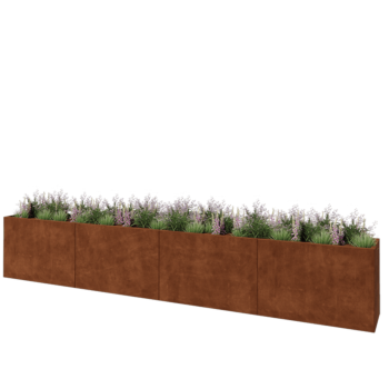Corten-teräksinen istutuslaatikko XXL - Suorakaiteen muotoiset - 480 x 50 x 80 cm - Pohjalevyllä