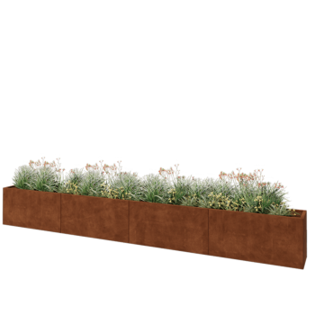 Corten-teräksinen istutuslaatikko XXL - Suorakaiteen muotoiset - 480 x 40 x 60 cm - Ilman pohjalevyä