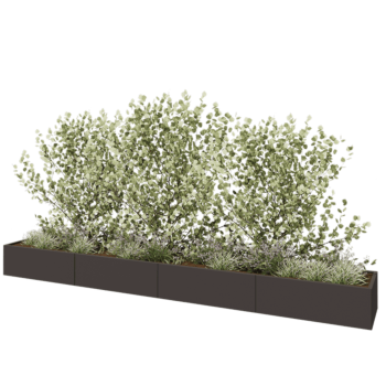 Teräksinen istutuslaatikko XXL - Suorakaiteen muotoiset - 480 x 60 x 40 cm - RAL7016 matta (antrasiitinharmaa) - Ilman pohjalevyä