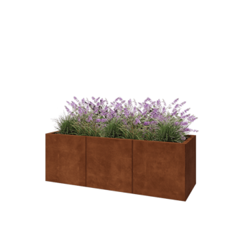 Corten-teräksinen istutuslaatikko XXL - Suorakaiteen muotoiset - 150 x 50 x 50 cm - Pohjalevyllä