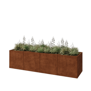 Corten-teräksinen istutuslaatikko XXL - Suorakaiteen muotoiset - 320 x 80 x 80 cm - Pohjalevyllä