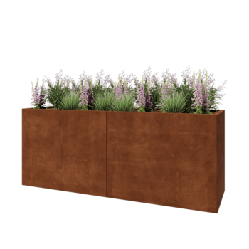 Corten-teräksinen istutuslaatikko XXL - Suorakaiteen muotoiset - 200 x 60 x 80 cm - Pohjalevyllä