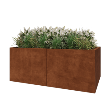 Corten-teräksinen istutuslaatikko XXL - Suorakaiteen muotoiset - 200 x 80 x 80 cm - Pohjalevyllä