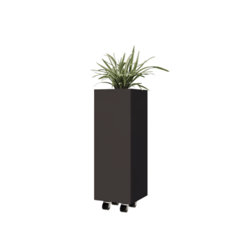 Teräksinen istutuslaatikko - Neliönmuotoiset - 30 x 30 x 80 cm - Muu RAL-väri - Pohjalevyllä - Pyörillä