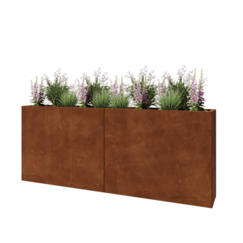 Corten-teräksinen istutuslaatikko XXL - Suorakaiteen muotoiset - 200 x 30 x 80 cm - Pohjalevyllä