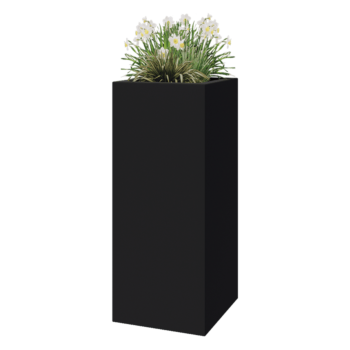 Lasikuituruukku - Neliö - 50 x 50 x 120 cm - RAL7021 matta (musta harmaa) - Pohjallinen