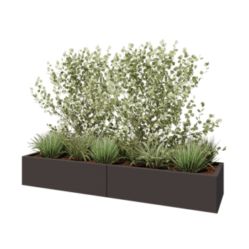 Teräksinen istutuslaatikko XXL - Suorakaiteen muotoiset - 200 x 50 x 30 cm - RAL7016 matta (antrasiitinharmaa) - Pohjalevyllä