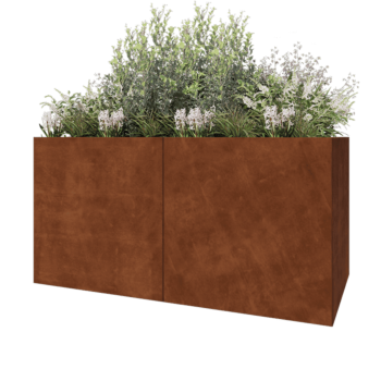 Corten-teräksinen istutuslaatikko XXL - Suorakaiteen muotoiset - 200 x 100 x 100 cm - Pohjalevyllä