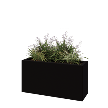 Lasikuituruukku - Suorakulmio - 100 x 30 x 50 cm - RAL9005 matta (musta) - Pohjallinen