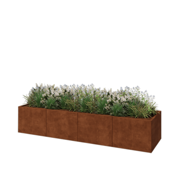 Corten-teräksinen istutuslaatikko XXL - Suorakaiteen muotoiset - 320 x 80 x 60 cm - Ilman pohjalevyä