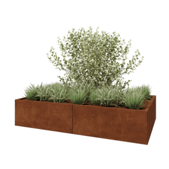 Corten-teräksinen istutuslaatikko XXL - Suorakaiteen muotoiset - 200 x 120 x 40 cm - Ilman pohjalevyä