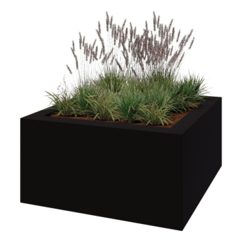 Lasikuituruukku - Neliö - 160 x 160 x 80 cm - RAL9005 matta (musta) - Pohjallinen