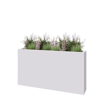 Lasikuituruukku - Suorakulmio - 150 x 25 x 80 cm - RAL9010 matta (valkoinen) - Pohjallinen