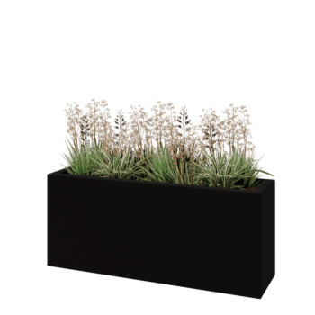 Lasikuituruukku - Suorakulmio - 120 x 30 x 50 cm - RAL9005 matta (musta) - Pohjallinen