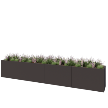 Teräksinen istutuslaatikko XXL - Suorakaiteen muotoiset - 480 x 60 x 80 cm - RAL7016 matta (antrasiitinharmaa) - Ilman pohjalevyä