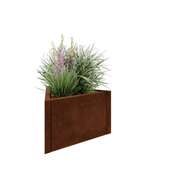 Corten-teräksinen istutuslaatikko - Kolmikulmaiset tasasivuinen - 70,6 x 61 x 40 cm - Ilman pohjalevyä