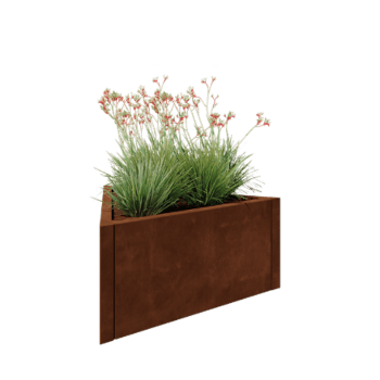 Corten-teräksinen istutuslaatikko - Kolmikulmaiset tasasivuinen - 90,6 x 78,3 x 40 cm - Ilman pohjalevyä