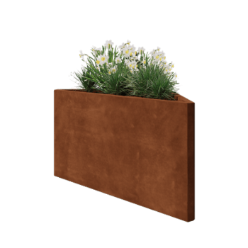 Corten-teräksinen istutuslaatikko - Kolmikulmaiset tasakylkinen - 112,2 x 60,5 x 60 cm - Ilman pohjalevyä