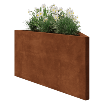 Corten-teräksinen istutuslaatikko - Kolmikulmaiset tasakylkinen - 112,2 x 60,5 x 60 cm - Ilman pohjalevyä