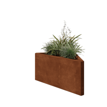 Corten-teräksinen istutuslaatikko - Kolmikulmaiset tasakylkinen - 83,9 x 46,4 x 40 cm - Ilman pohjalevyä
