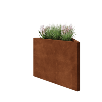 Corten-teräksinen istutuslaatikko - Kolmikulmaiset tasakylkinen - 83,9 x 46,4 x 60 cm - Ilman pohjalevyä