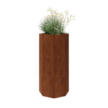 Corten-teräksinen istutuslaatikko - Kahdeksankulmaiset - 48,3 x 48,3 x 100 cm - Pohjalevyllä