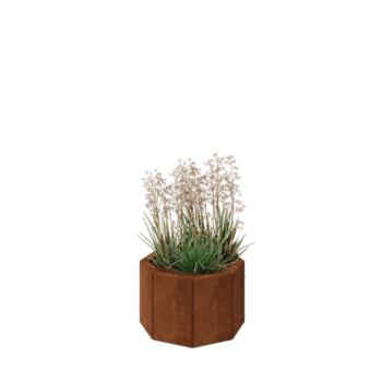 Corten-teräksinen istutuslaatikko - Kahdeksankulmaiset - 48,3 x 48,3 x 30 cm - Pohjalevyllä