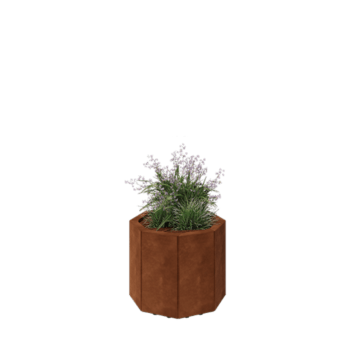 Corten-teräksinen istutuslaatikko - Kahdeksankulmaiset - 48,3 x 48,3 x 40 cm - Pohjalevyllä - Jaloilla