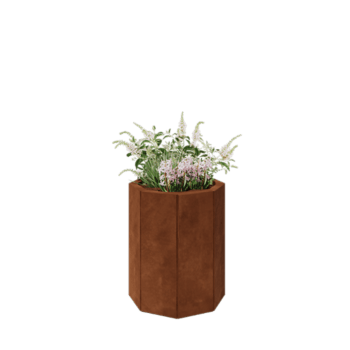 Corten-teräksinen istutuslaatikko - Kahdeksankulmaiset - 48,3 x 48,3 x 60 cm - Pohjalevyllä