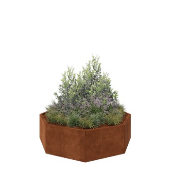 Corten-teräksinen istutuslaatikko - Kahdeksankulmaiset - 144,9 x 144,9 x 40 cm - Ilman pohjalevyä