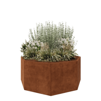 Corten-teräksinen istutuslaatikko - Kahdeksankulmaiset - 168,6 x 168,6 x 70 cm - Ilman pohjalevyä
