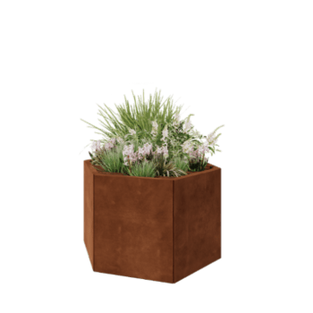 Corten-teräksinen istutuslaatikko - Kuusikulmaiset - 99,3 x 86,6 x 60 cm - Ilman pohjalevyä
