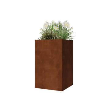 Corten-teräksinen istutuslaatikko - Neliönmuotoiset - 50 x 50 x 80 cm - Pohjalevyllä