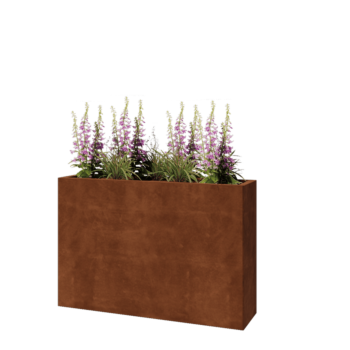 Corten-teräksinen istutuslaatikko - Suorakaiteen muotoiset - 120 x 30 x 80 cm - Ilman pohjalevyä