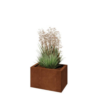 Corten-teräksinen istutuslaatikko - Suorakaiteen muotoiset - 50 x 30 x 30 cm - Pohjalevyllä