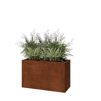 Corten-teräksinen istutuslaatikko - Suorakaiteen muotoiset - 100 x 40 x 60 cm - Pohjalevyllä