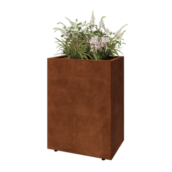 Corten-teräksinen istutuslaatikko - Suorakaiteen muotoiset - 60 x 40 x 80 cm - Pohjalevyllä - Jaloilla