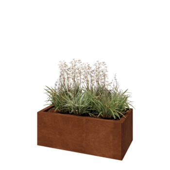Corten-teräksinen istutuslaatikko - Suorakaiteen muotoiset - 80 x 40 x 30 cm - Pohjalevyllä