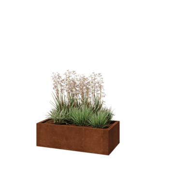 Corten-teräksinen istutuslaatikko - Suorakaiteen muotoiset - 100 x 50 x 30 cm - Ilman pohjalevyä