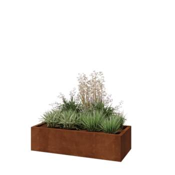Corten-teräksinen istutuslaatikko - Suorakaiteen muotoiset - 120 x 50 x 30 cm - Ilman pohjalevyä