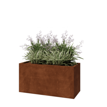 Corten-teräksinen istutuslaatikko - Suorakaiteen muotoiset - 120 x 50 x 60 cm - Pohjalevyllä