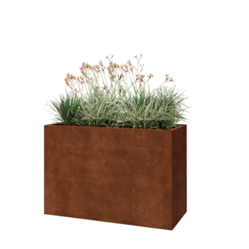 Corten-teräksinen istutuslaatikko - Suorakaiteen muotoiset - 120 x 50 x 80 cm - Pohjalevyllä